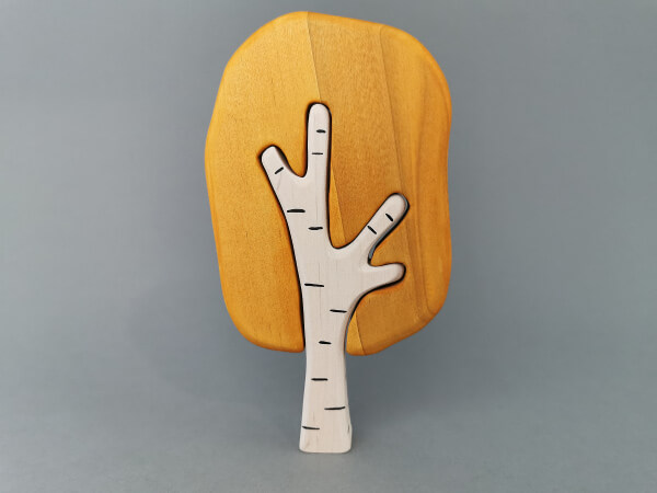 Brzoza pomarańczowa, 
figurka drewniana, 
układanka
rękodzieło z drewna,przedmiot z drewna,produkt z drewna, wyrób z drewna,drewniane